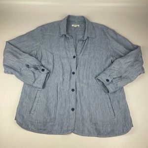 Orvis Blue linen French chore jacket